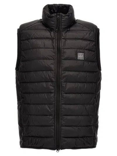 Stone Island Quilted Vest 100 Gr In Black