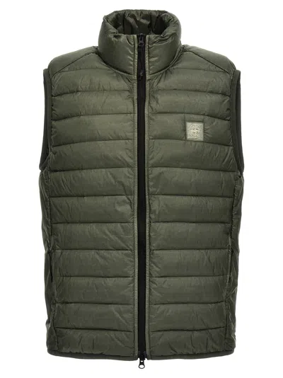 Stone Island Quilted Waistcoat 100 Gr In Green