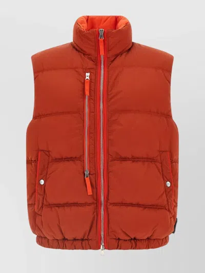 STONE ISLAND QUILTED VEST WITH HIGH COLLAR AND POCKETS