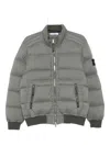 Stone Island Quilted Zip-front Jacket In Green