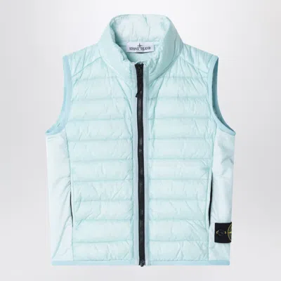 Stone Island Quilted Zip Vest In Blue