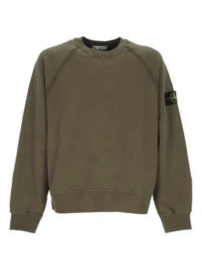 STONE ISLAND RAGLAN-SLEEVE PATCH-LOGO SWEATSHIRT