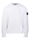 Stone Island Raglan-sleeve Patch Sweatshirt In White