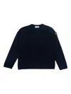 Stone Island Wool Sweater With Logo In Blue