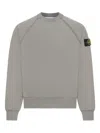 Stone Island Grey Brushed Organic Cotton Crewneck Sweatshirt In Gray
