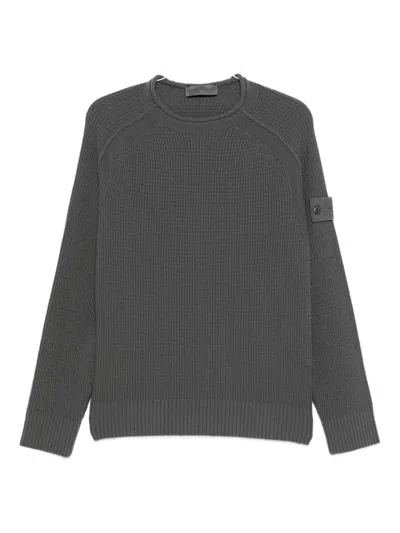 Stone Island Raglan-sleeve Wool Sweatshirt In Gray