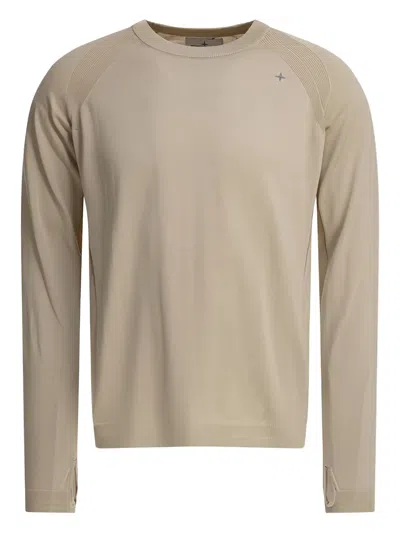Stone Island Raglan-sleeves Crew-neck Sweater In Neutral