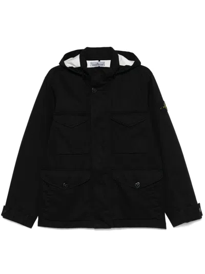 Stone Island Raso Gommato Jacket In Black