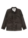 Stone Island Field Jacket Raso Gommato 3l Laser Camo In Brown