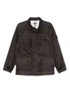 Stone Island Field Jacket Raso Gommato 3l Laser Camo In Brown
