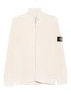 Stone Island Raw Beauty Zip-up Cardigan In White