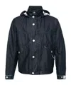 Stone Island Raw Plated Linen Hooded Jacket In Blue