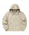 Stone Island Raw Plated Linen Hooded Jacket In Nude