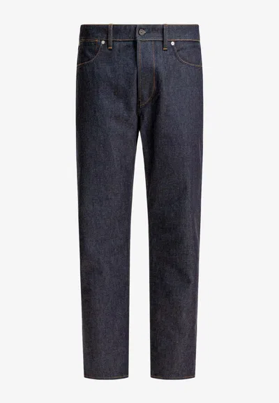 Stone Island Raw Straight-leg Jeans In Blue