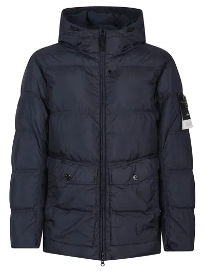 Stone Island Rds Short Parka In Blue
