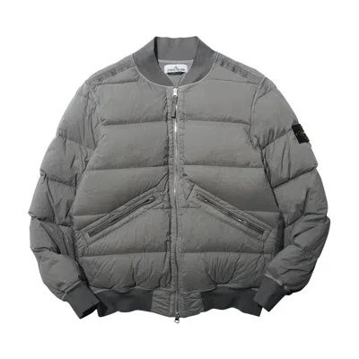 Pre-owned Stone Island Real Down Jacket 'grey/green' | Men's Size M