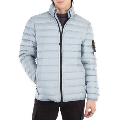 Stone Island Real Feather Quilted Jacket In Blue