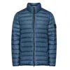 Stone Island Real Feather Quilted Jacket In Blue