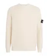 Stone Island Ivory Ribbed Knit Sweater With Crew Neckline In Neutral