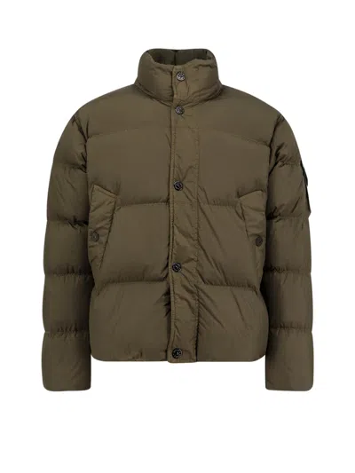 Stone Island Recycled Nylon Down Jacket In Green