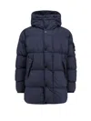 Stone Island Reversible Padded Hooded Down Jacket In Blue