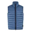 Stone Island Recycled Nylon Down Vest In Blue