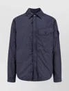 Stone Island Recycled Nylon Jacket Featuring Removable Patch In Blue