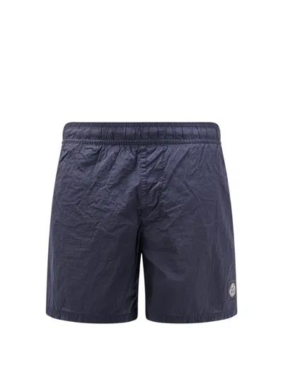 Stone Island Recycled Nylon Swim Trunk In Blue