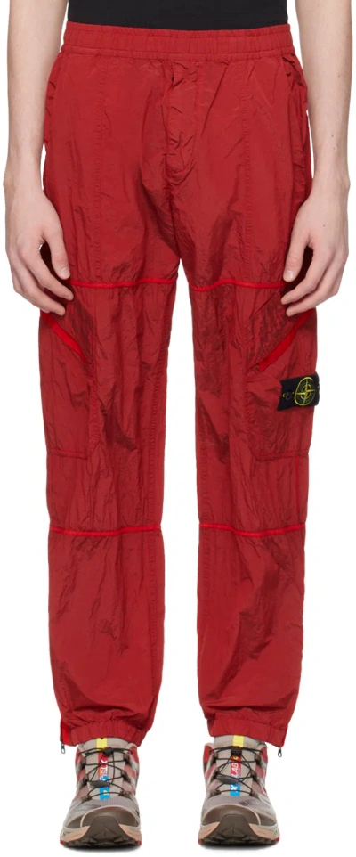 Stone Island Red Loose-fit Sweatpants In V0010 - Red