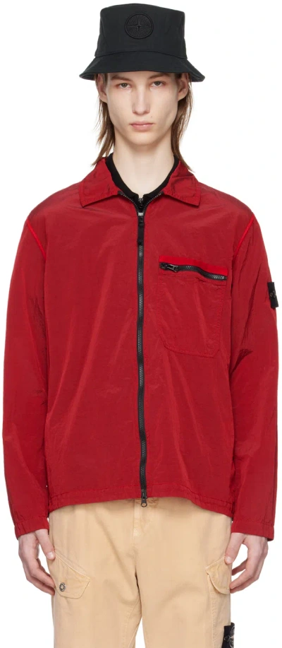 Stone Island Red Patch Jacket In V0010 Red