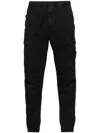 Stone Island Compass-badge Tapered Leg In Black