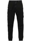 Stone Island Compass-badge Tapered Leg In Black