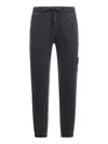Stone Island Compass-patch Drawstring Track Pants In Black