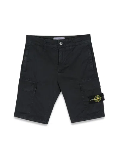Stone Island Regular Bermuda Shorts For Kids In Blue