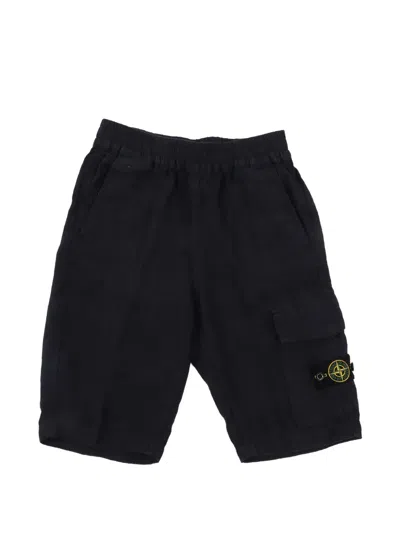 Stone Island Kids' Regular Cargo Shorts In Blue