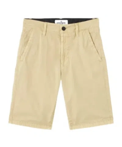 Stone Island Regular Fit Bermuda Shorts With Compass Patch In Nude