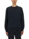 Stone Island Regular Fit Sweatshirt In Organic Cotton In Blue