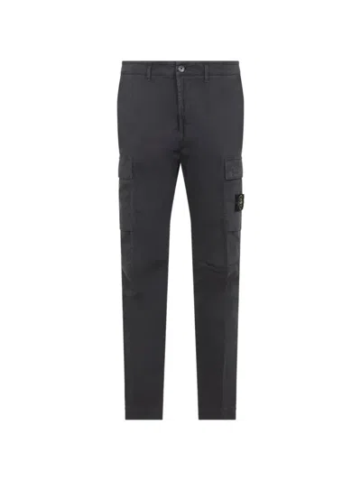 Stone Island Regular Fit Cargo Pants With Side Zips In Gray