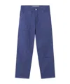 Stone Island Regular Fit Chino Trousers With Rubber Applique In Ocean Blue
