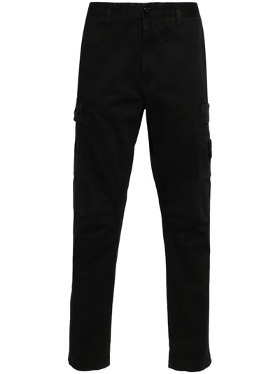 Stone Island Reguther Fit Cargo Shorts With Zip Pockets In Black