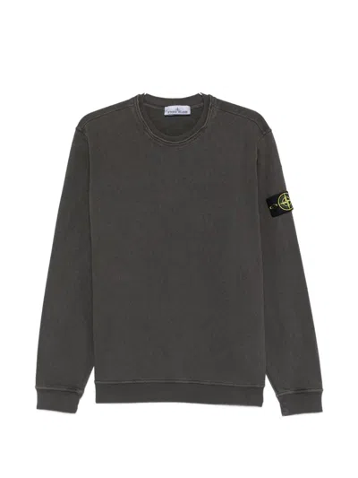 Stone Island Regular Fit Crew Neck Sweatshirt In Brown