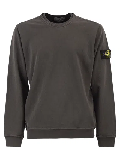 Stone Island Regular Fit Crew Neck Sweatshirt In Gray