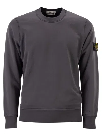 Stone Island Regular Fit Crew Neck Sweatshirt With Raglan Sleeves In Gray