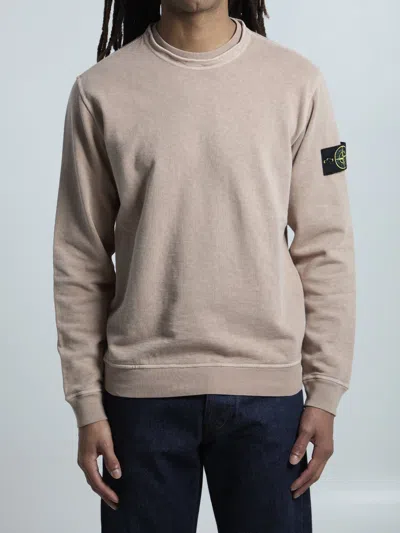 Stone Island Regular Fit Crewneck Sweatshirt In Brown
