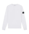 Stone Island Regular-fit Crewneck Sweatshirt With Elasticated Cuffs In White