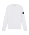 Stone Island Regular-fit Crewneck Sweatshirt With Elasticated Cuffs In White
