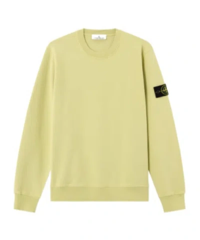 Stone Island Regular-fit Crewneck Sweatshirt With Elasticated Cuffs In Green