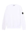 Stone Island Regular-fit Crewneck Sweatshirt With Elasticated Cuffs In White
