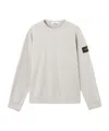 Stone Island Regular-fit Crewneck Sweatshirt With Ribbed Inserts In White