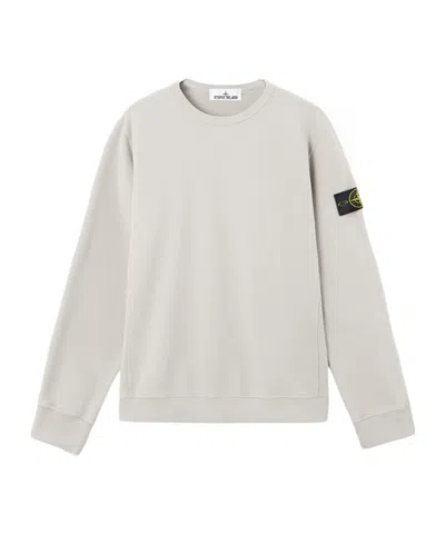 Stone Island Regular-fit Crewneck Sweatshirt With Ribbed Inserts In White